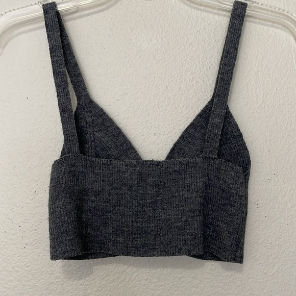 ZARA WOMEN'S WOOL BLEND BRA BRALETTE RIBBED CROP TOP - Picture 3 of 6
